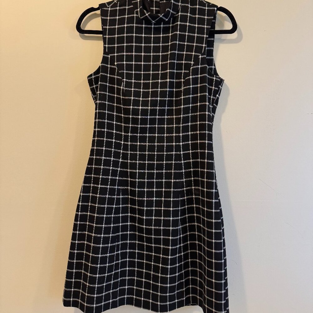 Black and White Windowpane Mini Dress